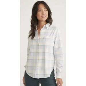 MARINE LAYER Monterey Flannel Shirt in Cool Blue Plaid Casual Gorpcore- Size XL